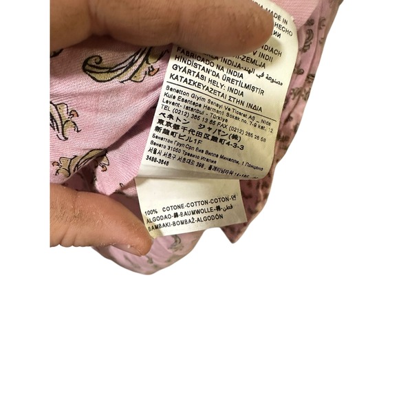 United Colors of Benetton Size Medium Pink Long Sleeve Top Blouse - Picture 4 of 7